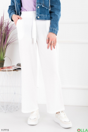 Женские белые брюки палаццо
