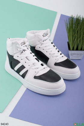 Men's black and white lace-up sneakers