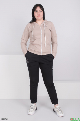 Women's beige and black tracksuit