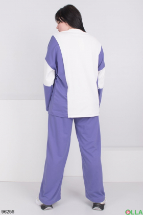 Жіночий фіолетово-білий спортивний костюм