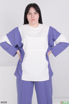 Женский фиолетово-белый спортивный костюм