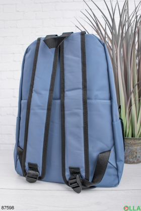 Жіночий синій рюкзак з написом