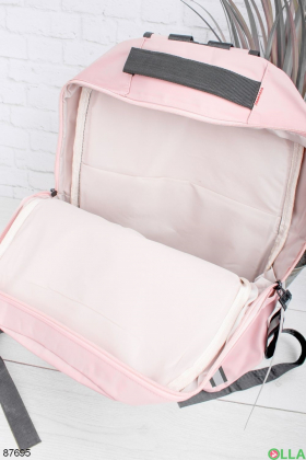 Жіночий рожевий рюкзак з написом