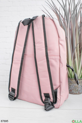 Жіночий рожевий рюкзак з написом