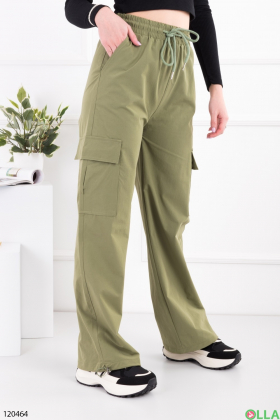 Женские брюки-карго цвета хаки