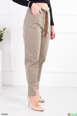 Women's khaki banana trousers