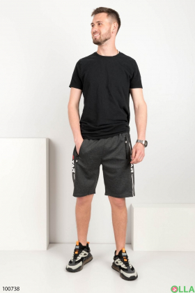 Мужские темно-серые спортивные шорты