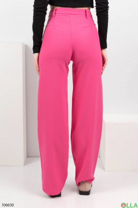 Жіночі рожеві брюки-палаццо