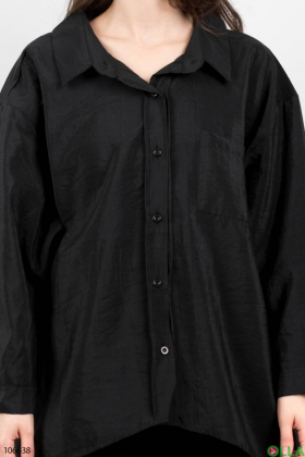 Women's black button-down shirt