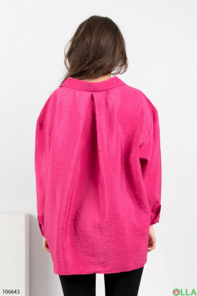 Женская розовая рубашка на пуговицах