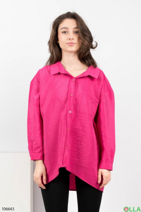 Женская розовая рубашка на пуговицах