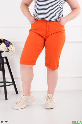Женские оранжевые шорты батал
