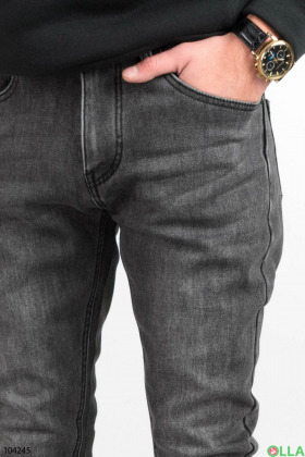 Чоловічі сірі джинси на флісі
