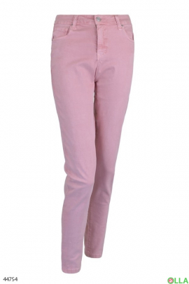 Женские розовые классические джинсы