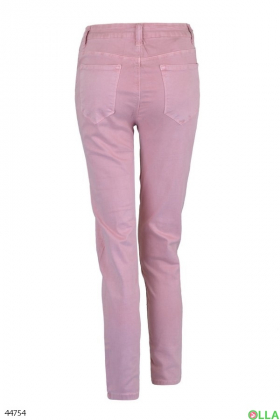 Жіночі рожеві  класичні джинси