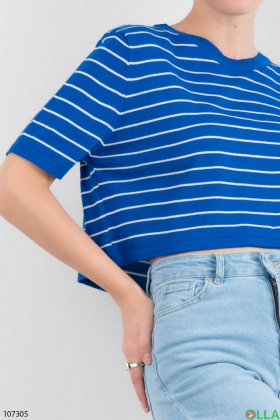 Women's blue striped top