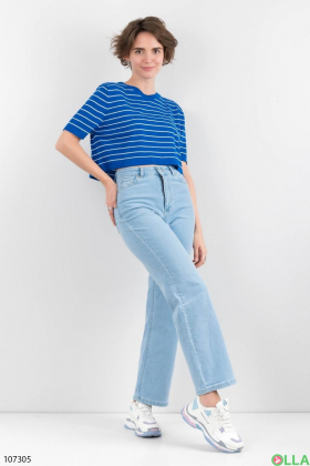 Women's blue striped top