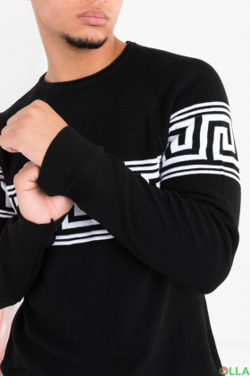 Men's black sweater with an ornament