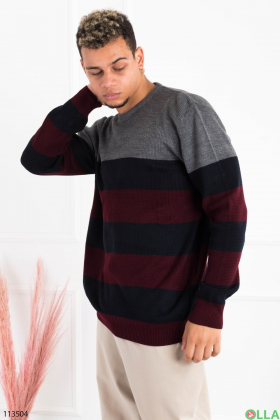 Мужской разноцветный свитер в полоску