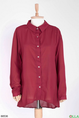 Женская бордовая рубашка