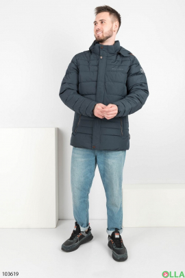 Мужская зимняя серая куртка
