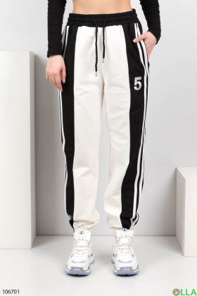 Жіночі чорно-білі спортивні брюки
