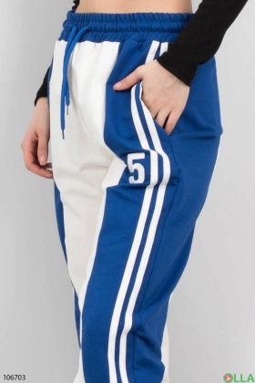 Жіночі синьо-білі спортивні брюки