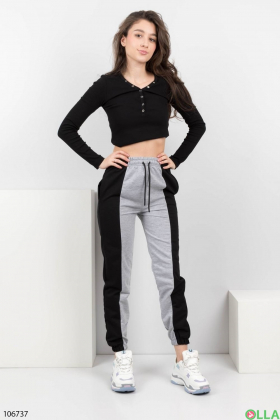 Women's black and gray sweatpants