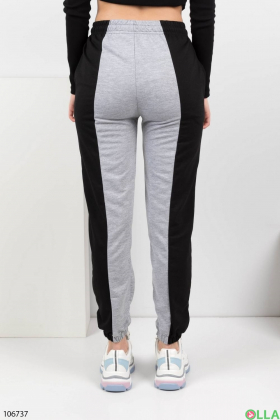 Жіночі чорно-сірі спортивні брюки