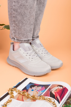 Women's gray lace-up sneakers