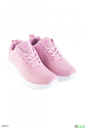 Жіночі рожеві кросівки на шнурівці