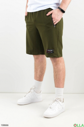 Khaki Men's Knitted Shorts