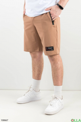 Men's beige knitted shorts