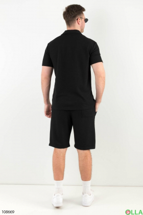 Men's black shirt and shorts suit