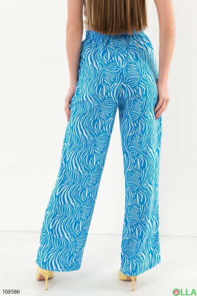 Women's white and blue palazzo trousers