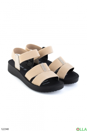 Women's milky colored low-top sandals