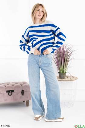 Женский двухцветный свитер с узором