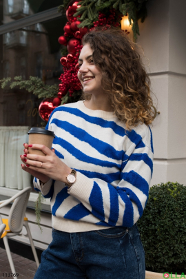 Жіночий двоколірний светр із візерунком