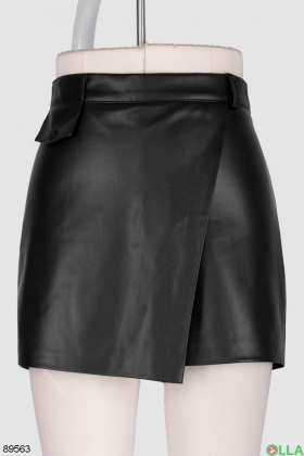 Женская черная юбка-шорты