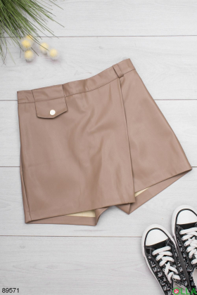 Women's beige skirt-shorts