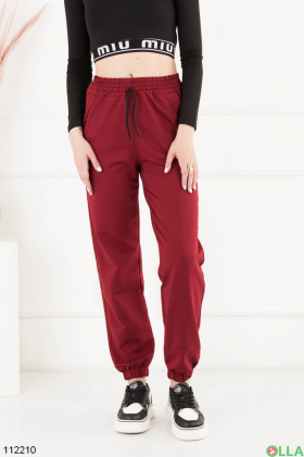 Women's burgundy sweatpants