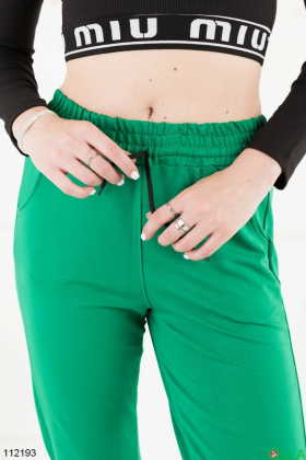 Жіночі зелені спортивні штани