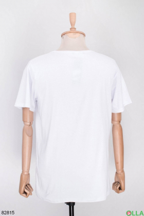 Чоловіча біла футболка  з написом