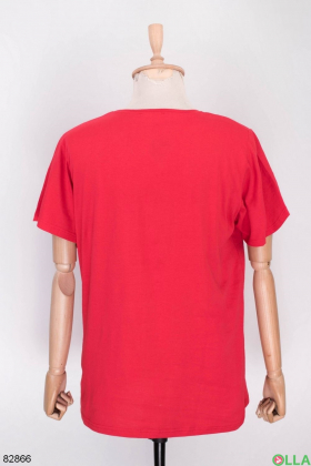 Мужская красная футболка с надписью
