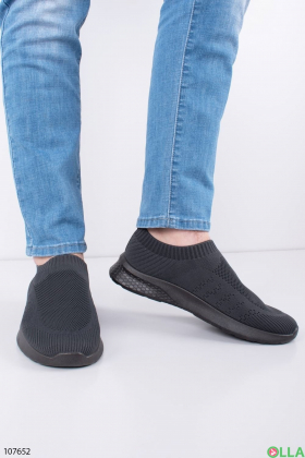 Чоловічі темно-сірі кросівки з текстилю
