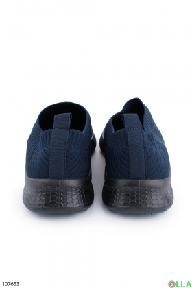 Чоловічі темно-сині кросівки з текстилю