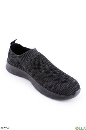 Чоловічі темно-сірі кросівки з текстилю