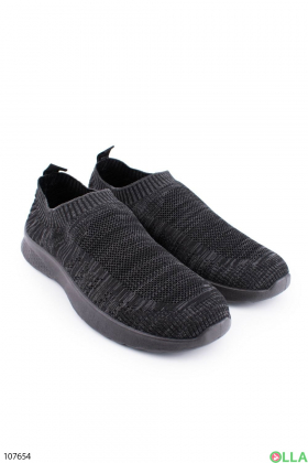 Men's dark grey textile sneakers