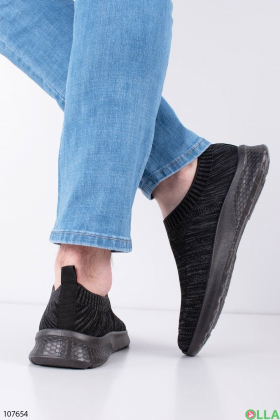 Мужские темно-серые кроссовки из текстиля