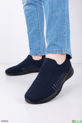 Men's dark blue textile sneakers